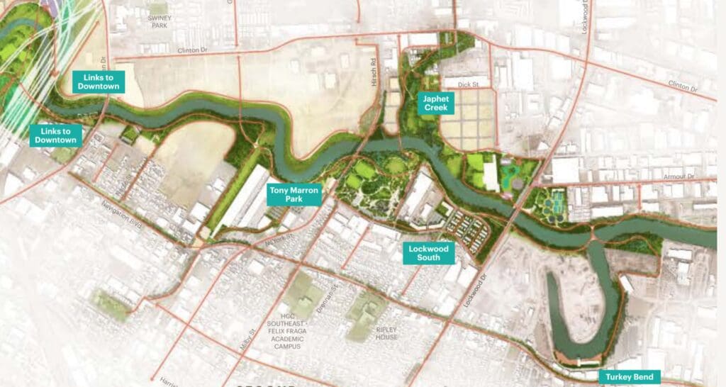 The Kinder Foundation $100 million gift to Buffalo Bayou Partnership accelerates the Buffalo Bayou East Master Plan. 