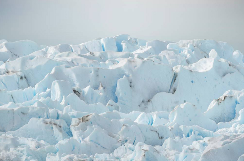 Renate Aller's "Gray Glacier, Patagonia, Chile," 2019, speaks to environmental issues, a lot in Healing Arts Houston Auction live now through October 1. (Courtesy the artist and Healing Arts Houston)