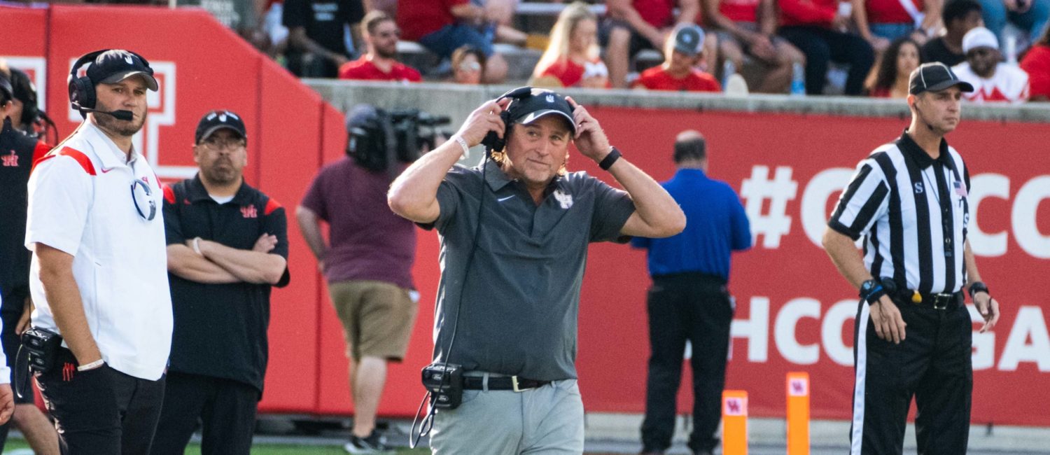 University of Houston coach Dana Holgorsen knows he’s in the spotlight. (Photo by F. Carter Smith)