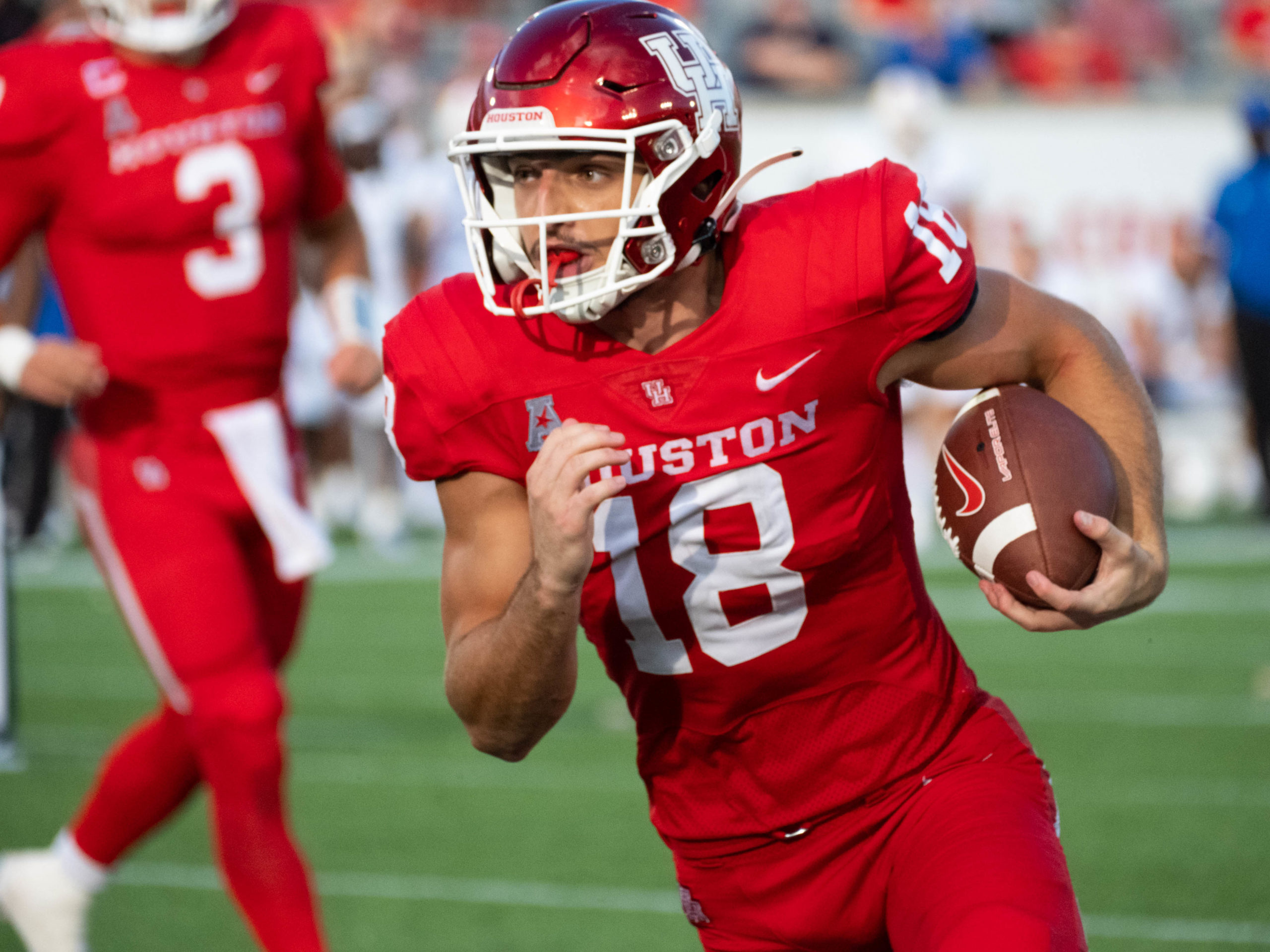 University of Houston Cougars lost to the Kansas Jayhawks in NCAA college football, Saturday at TDECU Stadium