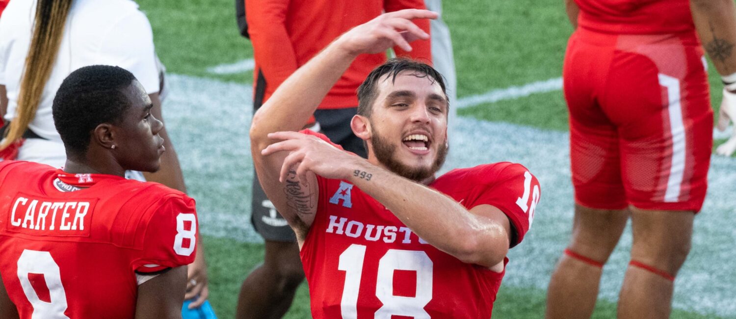 University of Houston Cougars lost to the Kansas Jayhawks in NCAA college football, Saturday at TDECU Stadium