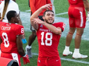 University of Houston Cougars lost to the Kansas Jayhawks in NCAA college football, Saturday at TDECU Stadium