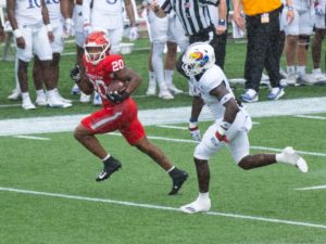 University of Houston Cougars lost to the Kansas Jayhawks in NCAA college football, Saturday at TDECU Stadium