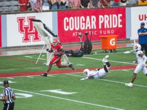 University of Houston Cougars lost to the Kansas Jayhawks in NCAA college football, Saturday at TDECU Stadium