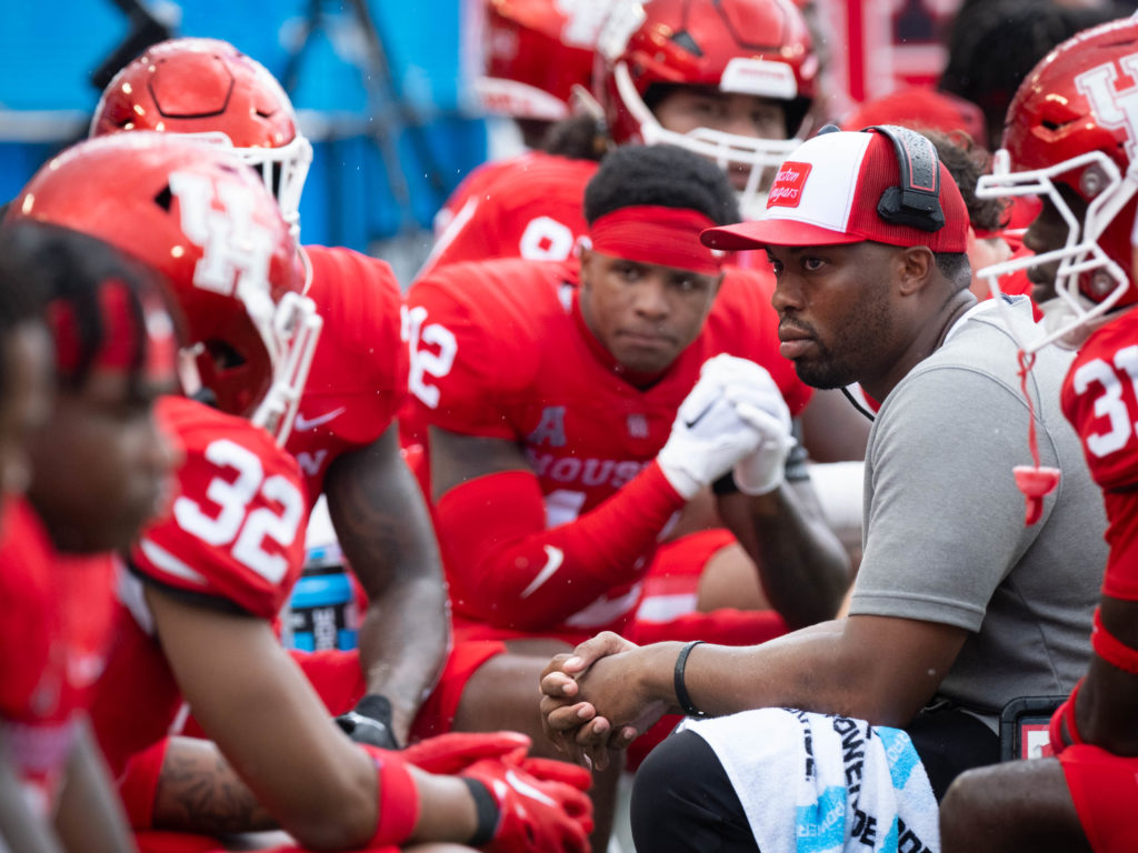 University of Houston defensive coordinator Doug Belk believes in his guys. (Photo by F. Carter Smith)