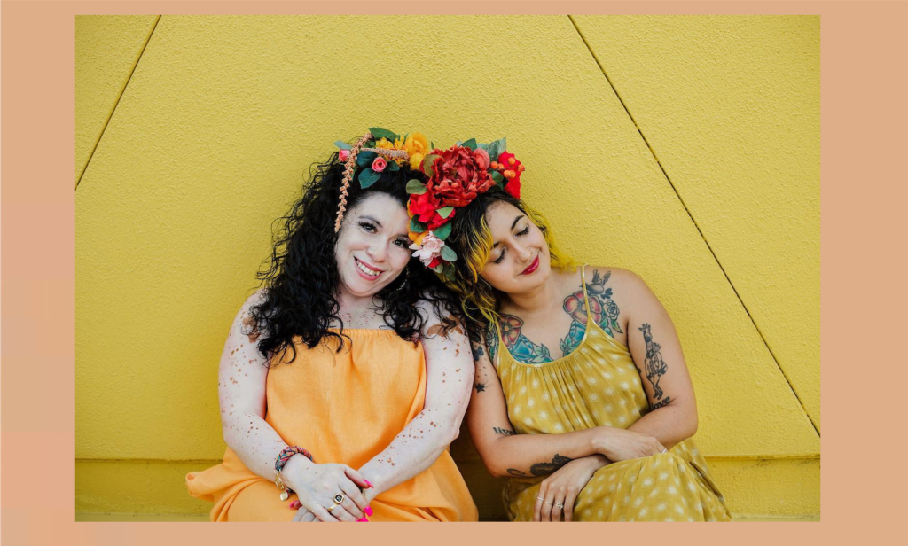 Los Ofrendas custom flower crowns (image by M Navarro Photography)