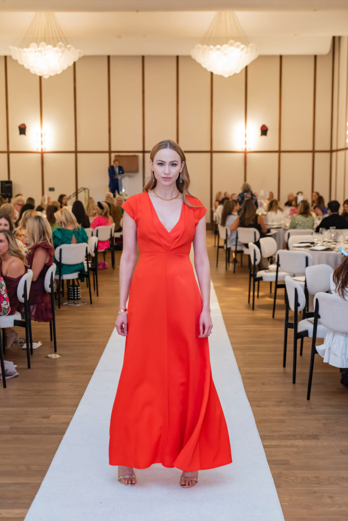 A runway model wearing St. John. (Photo by Tamytha Cameron Photography)