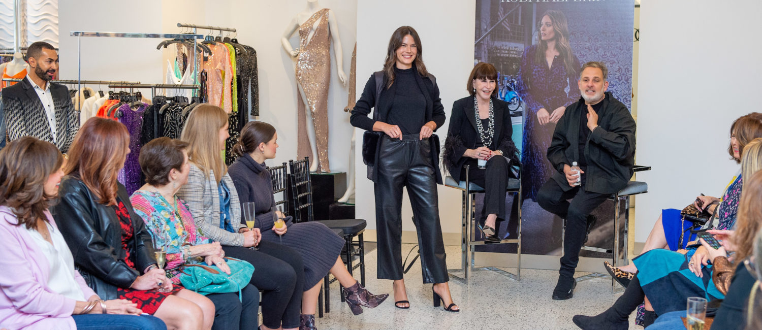 Kobi Halperin fall fashions on the catwalk at Tootsies where PaperCity's Shelby Hodge chatted fashion with the New York-based designer who has re-introduced the Ungaro label. (Photo by Jacob Power)