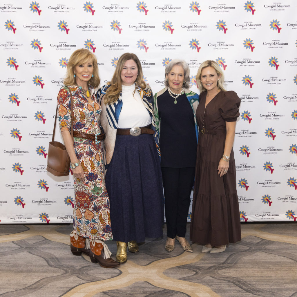 Olivia Kearney, Event Co-Chair Lorene Agather, Emmy Lou Prescott, and Event Co-Chair Ally Ravnaas at the Desert Rose Luncheon and Fashion Show at River Crest Country Club in Fort Worth, Texas on October 6, 2022. (Photo by Sharon Ellman)