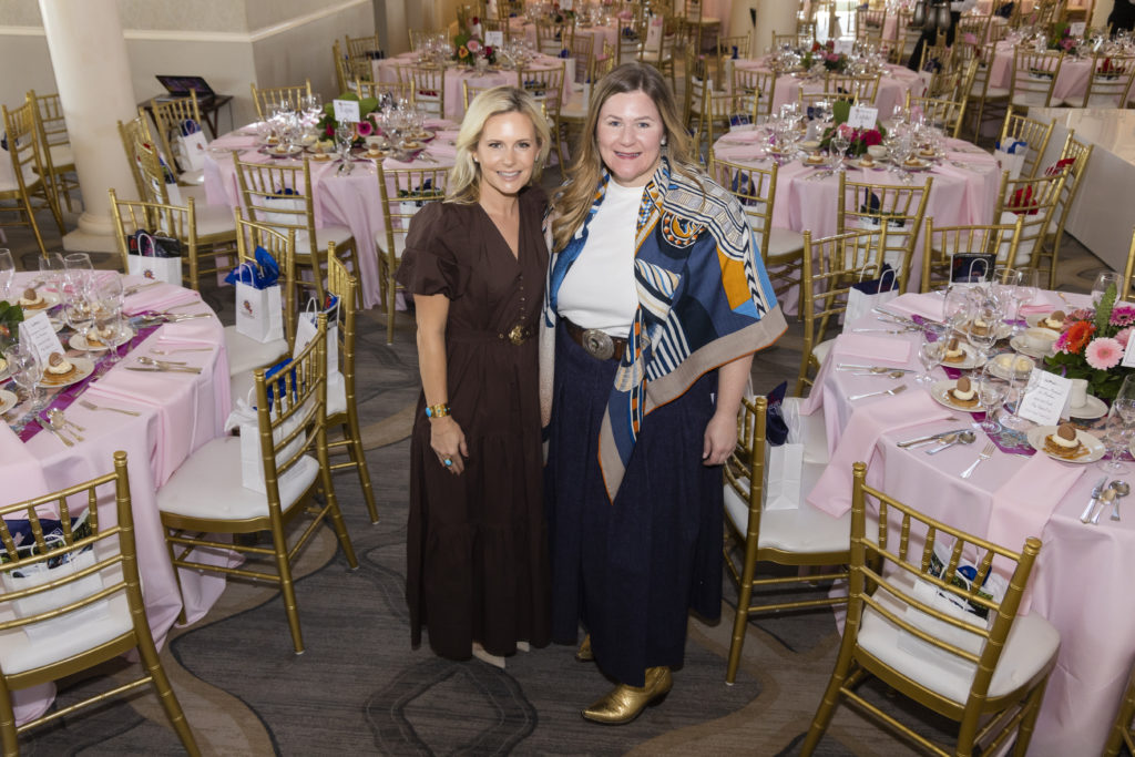 Event Co-Chairs Ally Ravnaas and Lorene Agather at the Desert Rose Luncheon and Fashion Show at River Crest Country Club in Fort Worth, Texas on October 6, 2022. (Photo/Sharon Ellman) (Photo by Sharon Ellman)