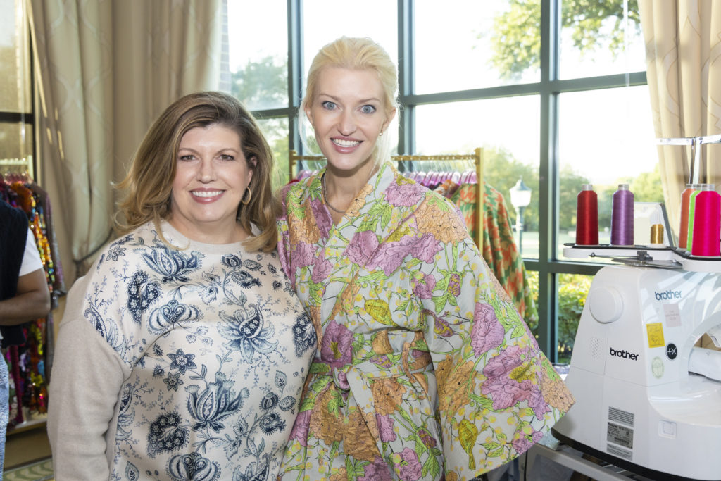 Melinda Rathke and Becca Quisenberry at the Desert Rose Patron Party at River Crest Country Club in Fort Worth, Texas on October 5, 2022.  (Photo by Sharon Ellman)