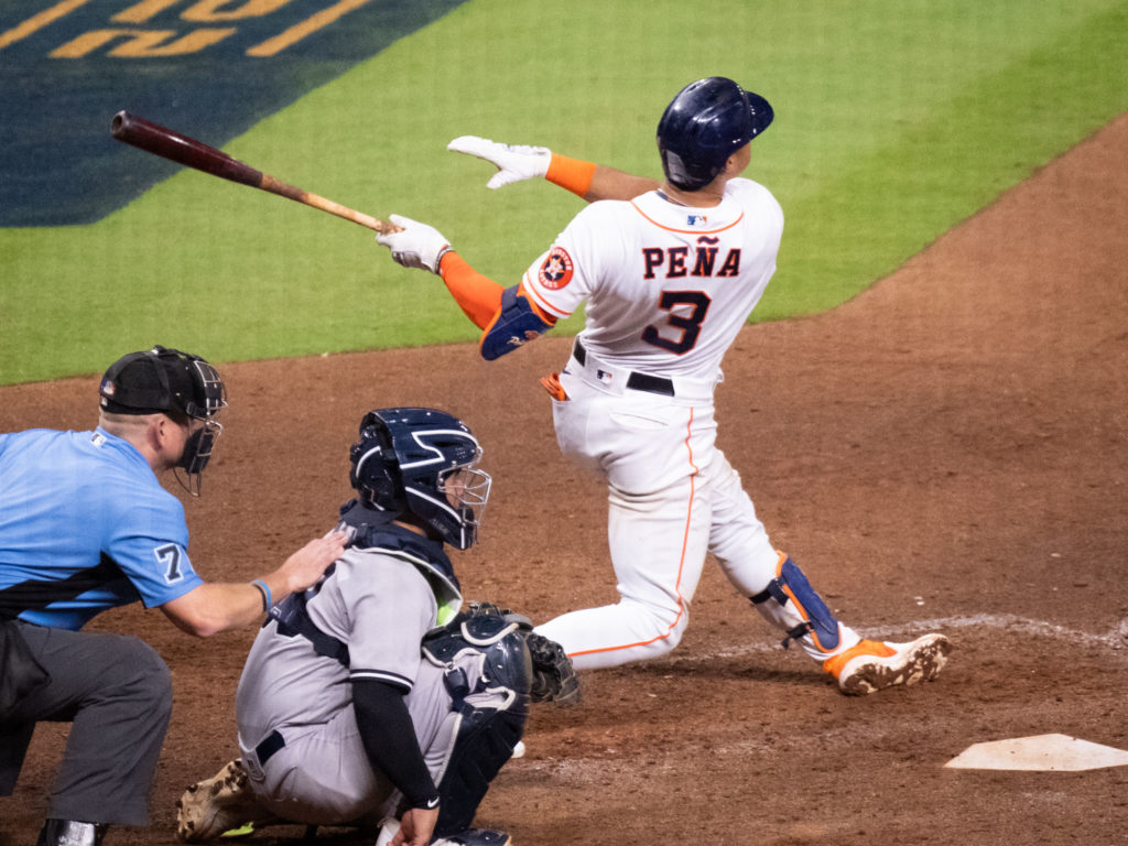 Houston Astros rookie shortstop Jeremy Pena seems built for big moments. (Photo by F. Carter Smith)