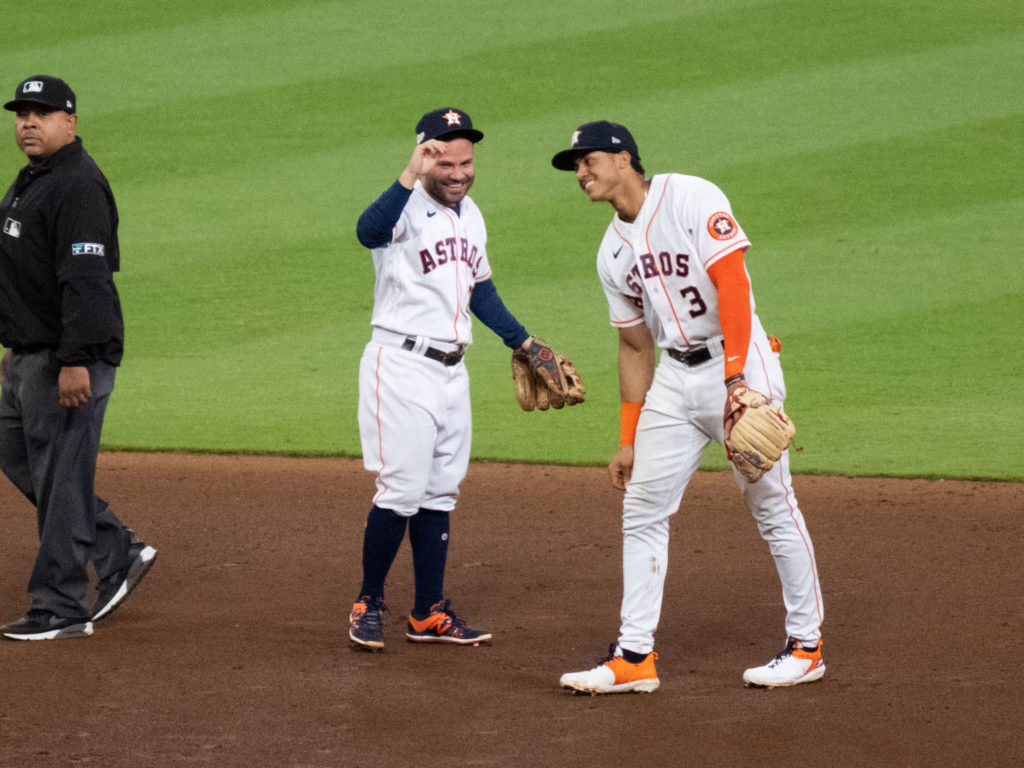 Jose Altuve and Jeremy Pena are already enjoying some big moments together for the Astros. (Photo by F. Carter Smith)