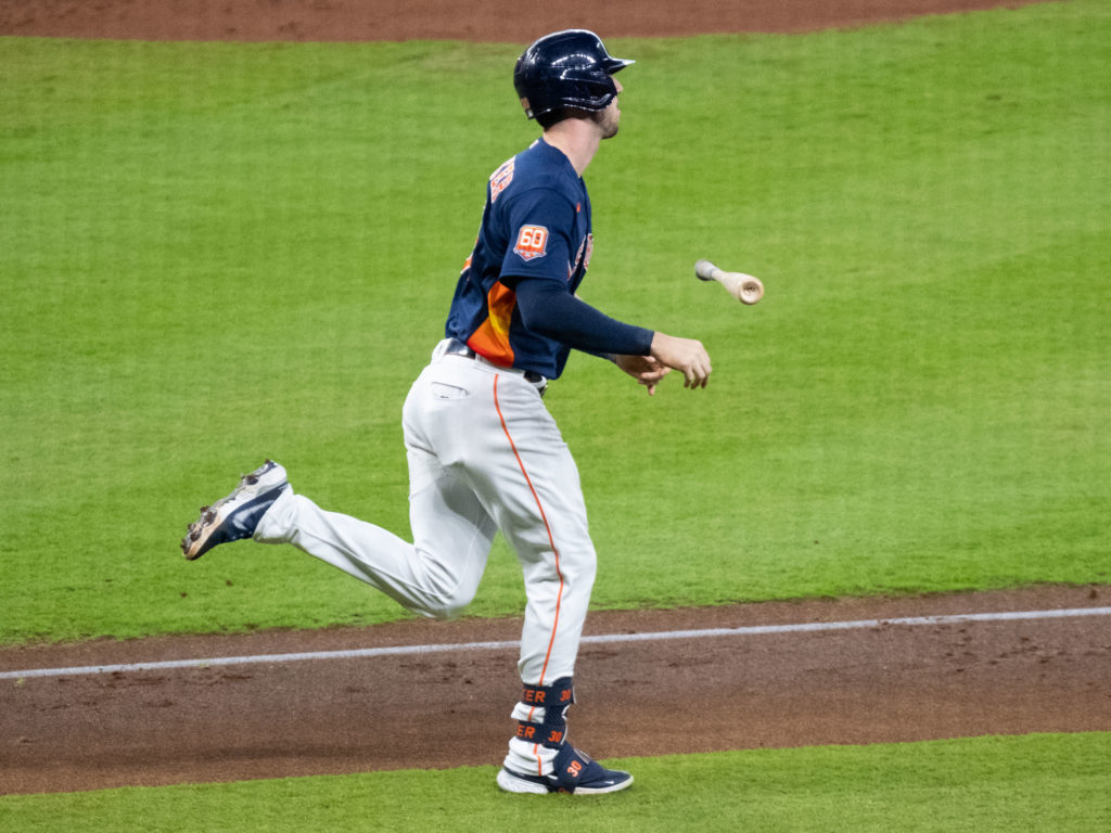 Houston Astros outfielder Kyle Tucker knows playoff home runs too. (Photo by F. Carter Smith)