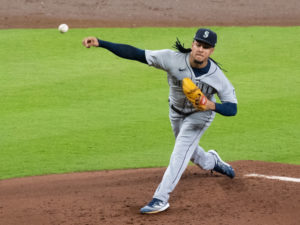 Houston Astros Yordan Alvarez hits a go-ahead  2-run home run in the 6th inning en route to  a win over the Seattle Mariners 4-2 in Game Two of the American League Division Series Thursday at Minute Maid Park
