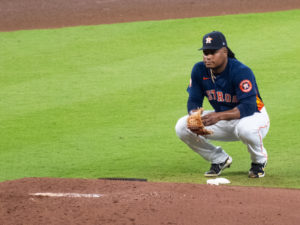 Houston Astros Yordan Alvarez hits a go-ahead  2-run home run in the 6th inning en route to  a win over the Seattle Mariners 4-2 in Game Two of the American League Division Series Thursday at Minute Maid Park