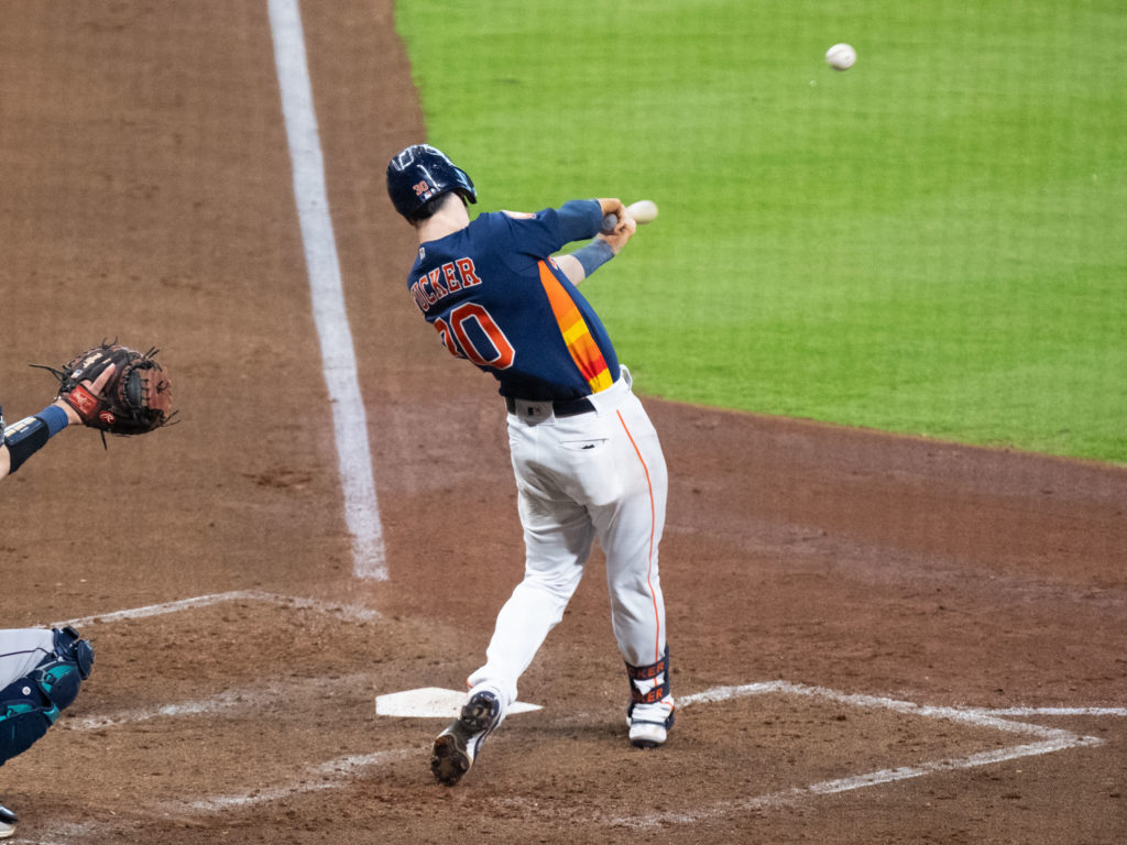 Houston Astros outfielder Kyle Tucker can change a game in many ways. (Photo by F. Carter Smith)