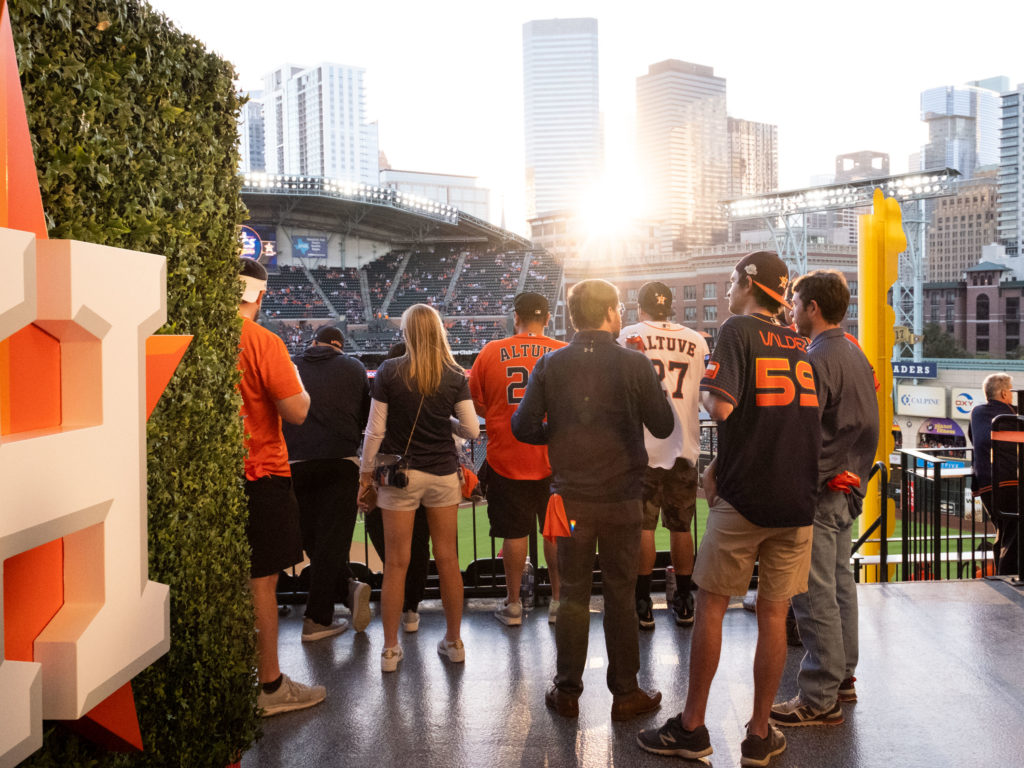 With the Minute Maid Park roof open, Game 2 of the American League Championship Series was a picturesque scene. (Photo by F. Carter Smith)