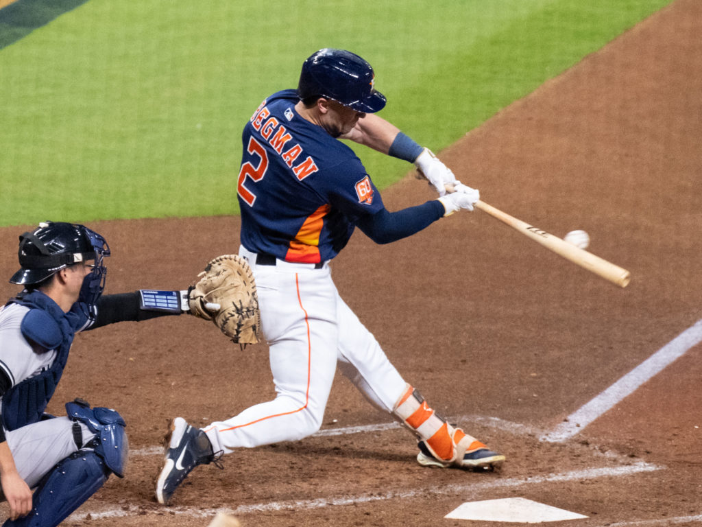 Houston Astros third baseman Alex Bregman has come up with big moments these playoffs. (Photo by F. Carter Smith)