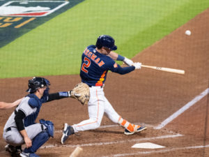 Houston Astros Framer Valdez pitched 7 innings to win Game Two of the American League Championship Series over the New York Yankees Thursday at Minute Maid Park