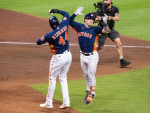 Houston Astros Framer Valdez pitched 7 innings to win Game Two of the American League Championship Series over the New York Yankees Thursday at Minute Maid Park