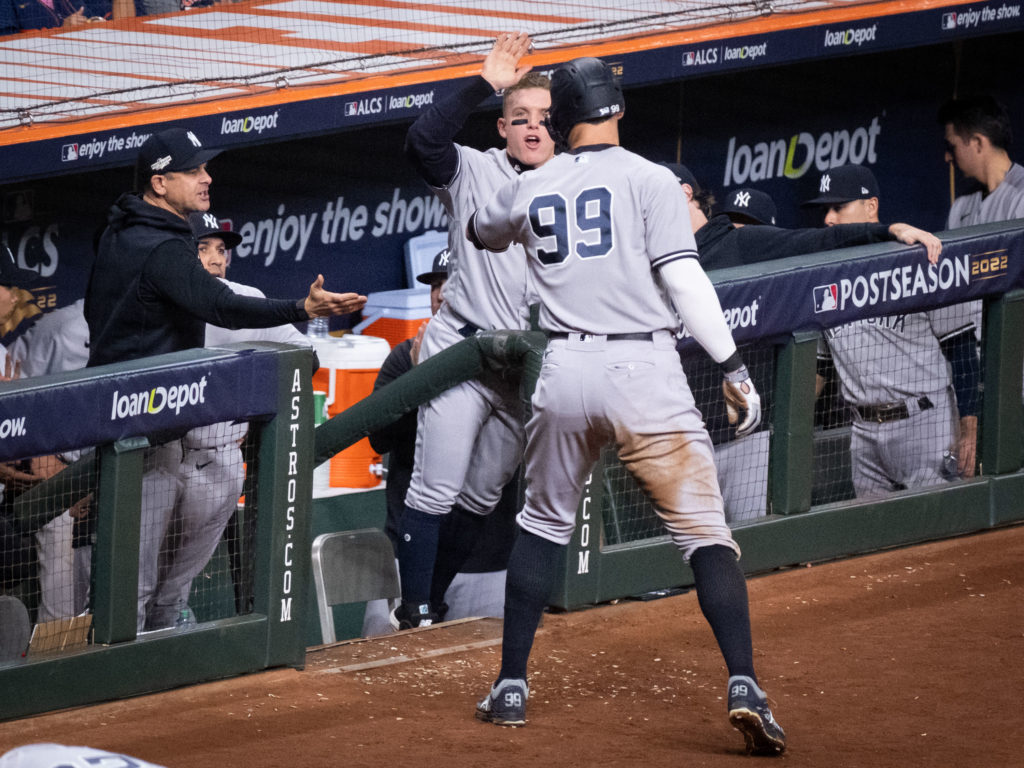 Aaron Judge and the Yankees haven't had much to celebrate against the Astros, (Photo by F. Carter Smith)