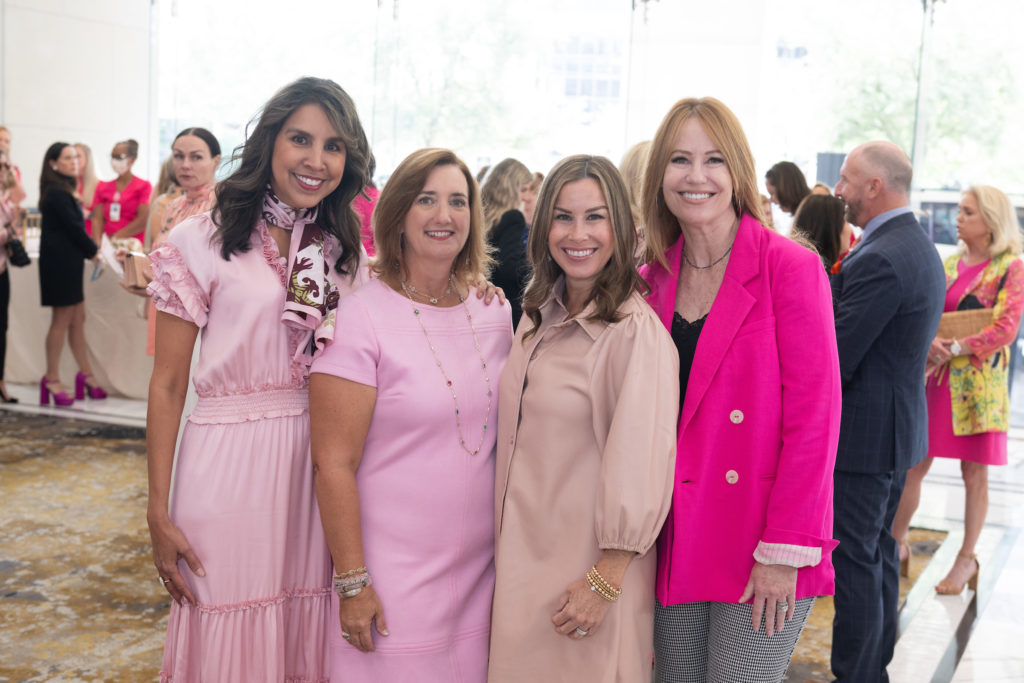 Amy Waltz, Renee Ash, Carrie McKemie, Kim Zander  at the Memorial Hermann Foundation 'Razzle Dazzle' luncheon. (Photo by Wilson Parish)