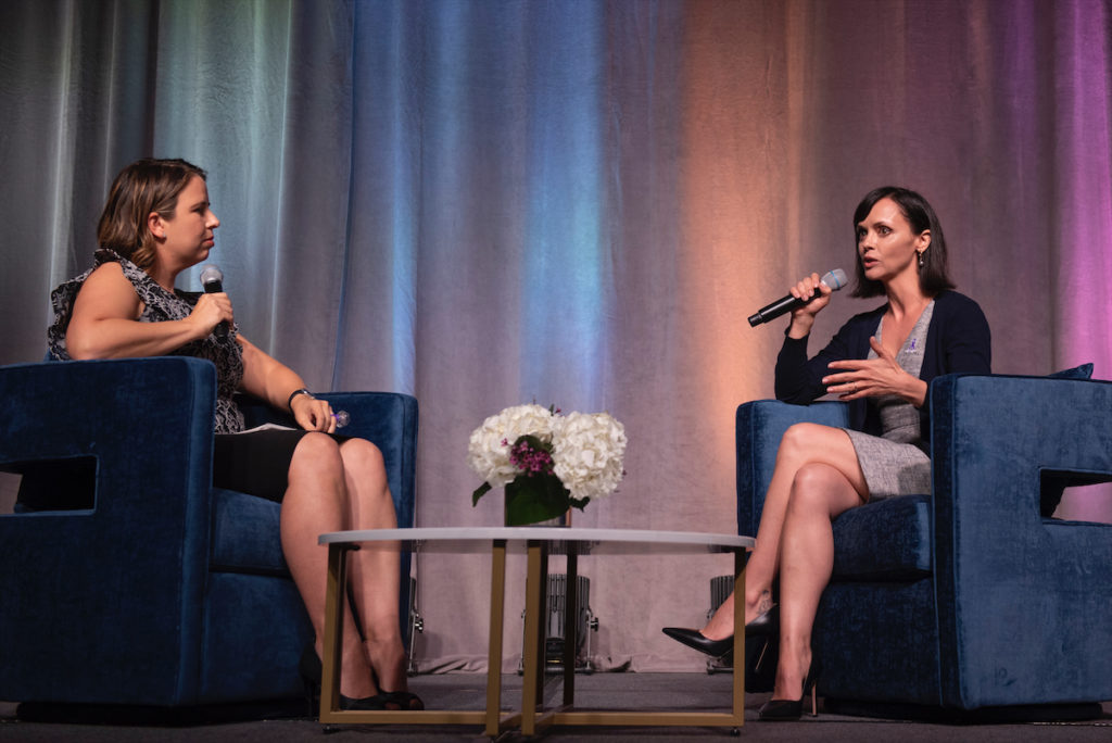 CBS 11's Andrea Lucia and Christina Ricci (Photo by Tamytha Cameron, Celeste Cass)