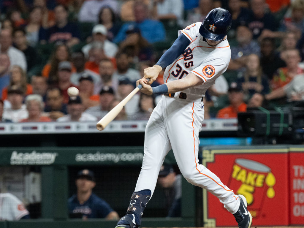 Kyle Tucker is one of the Astros young superstars. (Photo by F. Carter Smith)