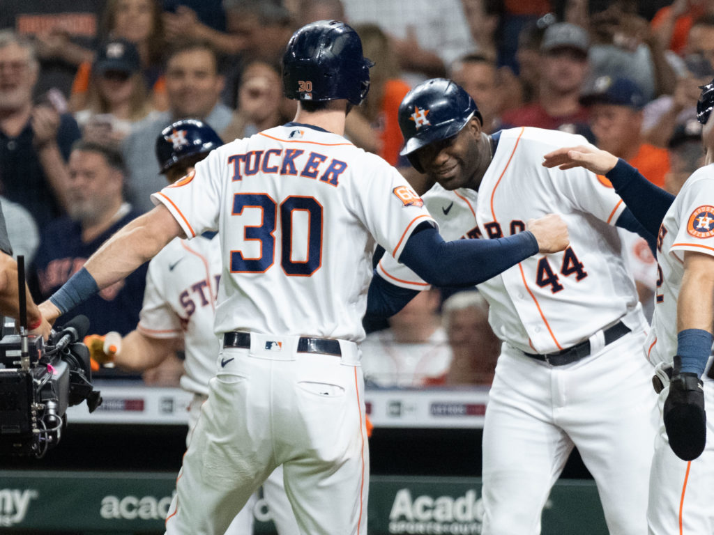 Kyle Tucker and Yordan Alvarez are usually at the heart of everything the Astros offense does. (Photo by F. Carter Smith)