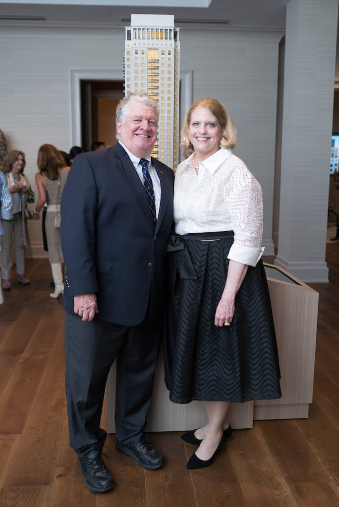 Bill Miller, Debbie Day at the grand opening of the 1661 Tanglewood luxe sale office in Uptown Park. (Photo by Daniel Ortiz)