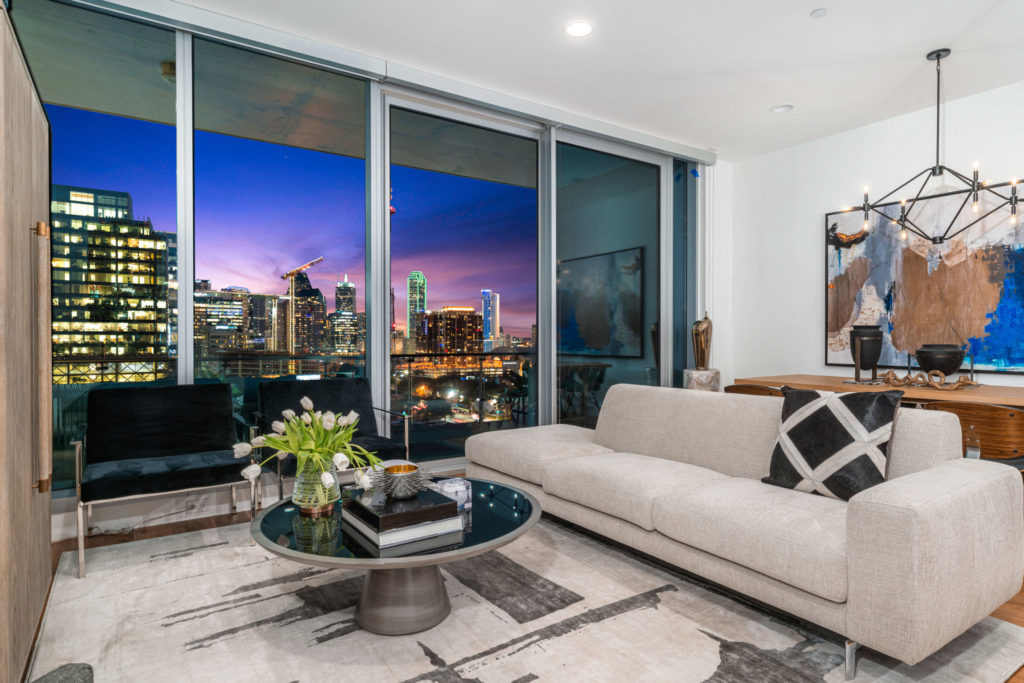 Janet Baker's Bleu Ciel homes reflect the colors of the skyline.