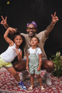 CoolxDad founder Kevin Barnett with his daughters.