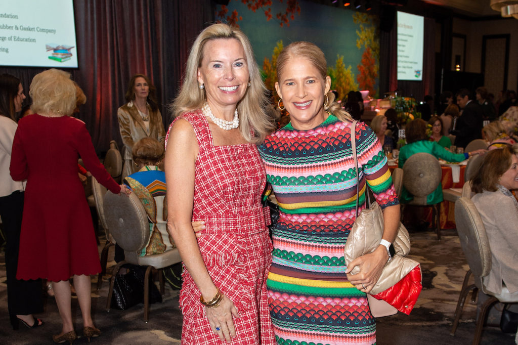 Cathy Trask, Amber Alonso at the Ladies for Literacy Guild luncheon. (Photo by Jacob Power)