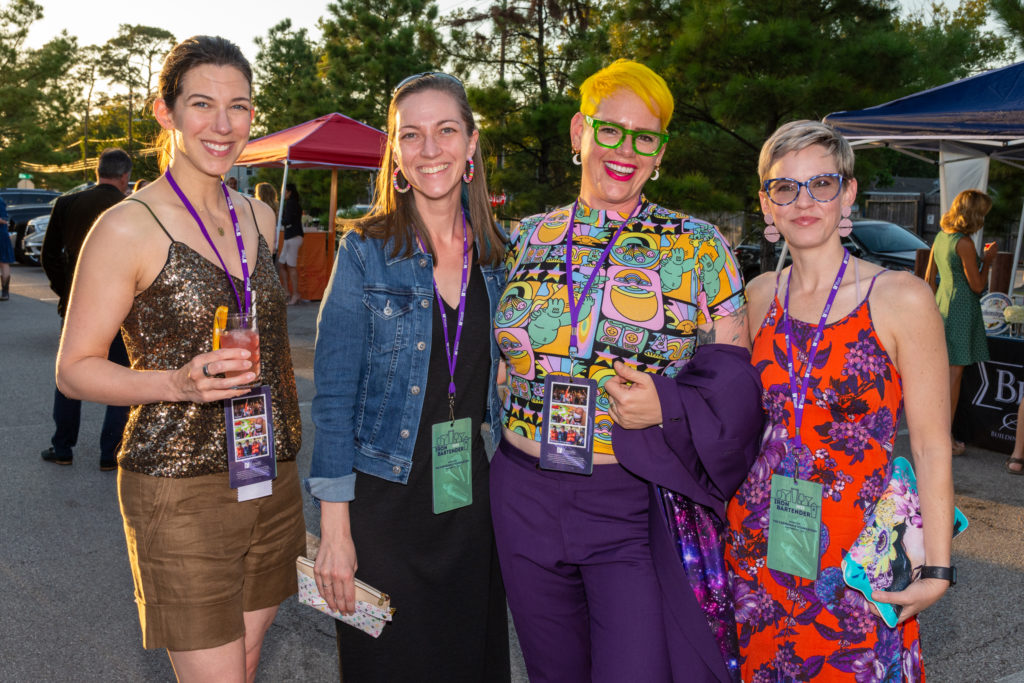 Christine Millner, Patricia Sung, Veronica Triplett, Dana Hendrix at the Iron Bartender 2022 competition benefitting The Periwinkle Foundation. (Photo by Larry Geiger)