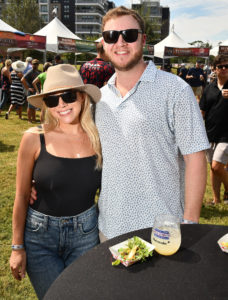 Erin Johnson and Daniel Bogan at the first Chef for Farmers event at Autry Park Sunday Oct.02,2022. (Dave Rossman photo)