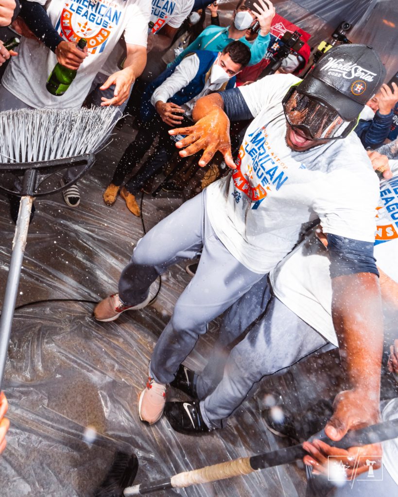 There is no party like a World Series clinching party in Yankee Stadium. Just ask those dancing Astros. (@Astros)