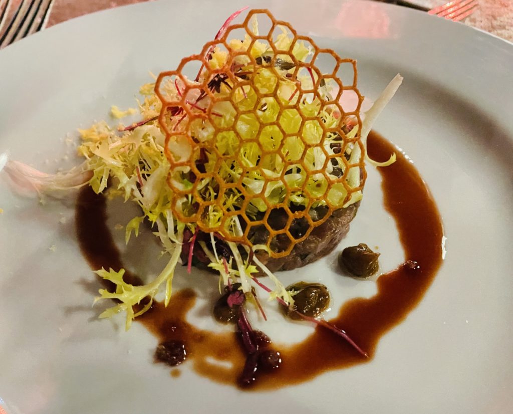 Paniolo beef tartare concieved by chef Jayson Asuncion of Royal Lahaina Resort and Bungalows. Photo by Courtney Dabney.