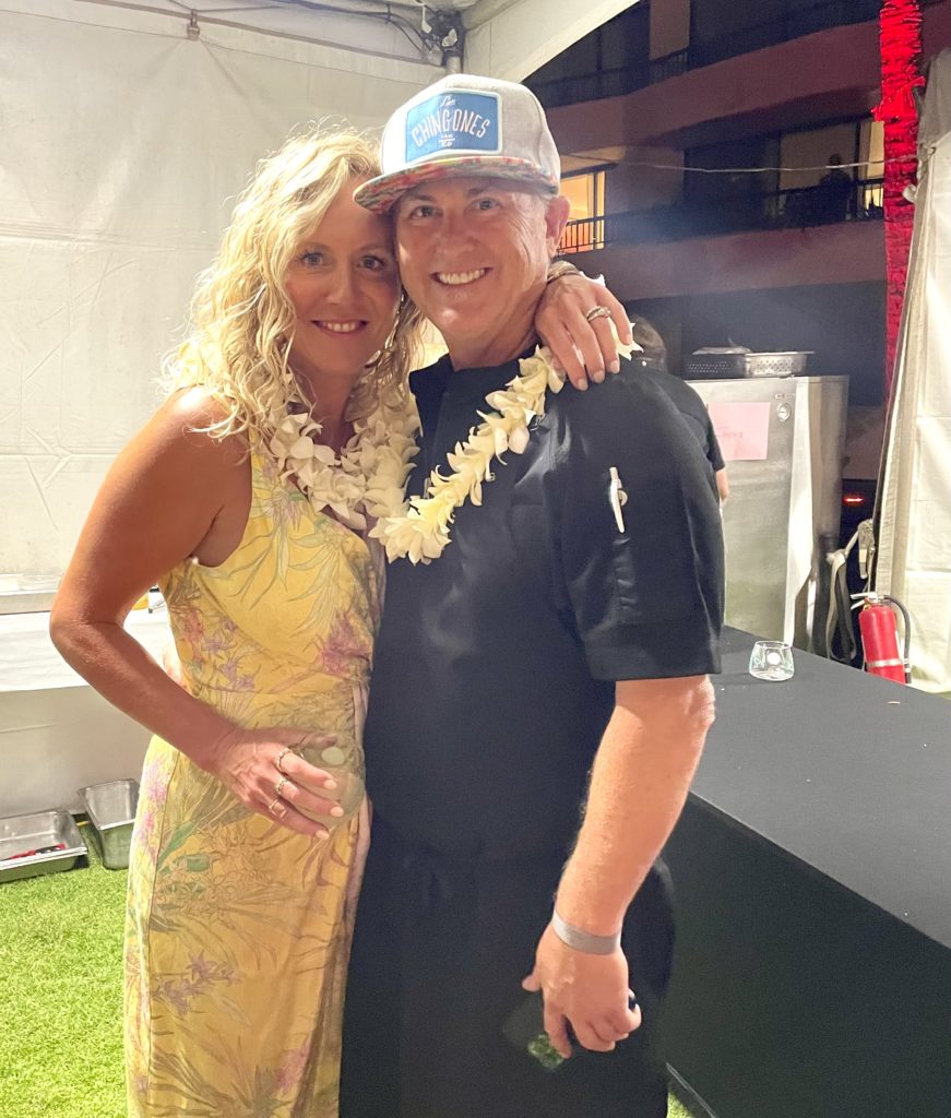 Troy Guard takes a time out with his wife at Hawaii Food and Wine Festival. Photo by Courtney Dabney.