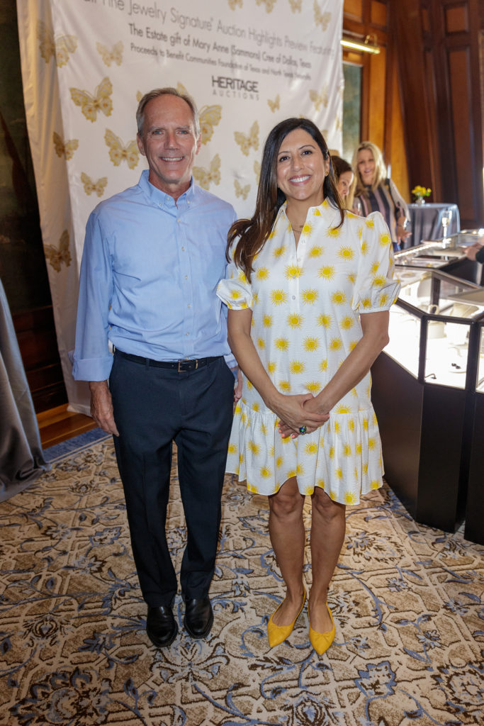 Heritage Auctions execs Ed Beardsley, Michelle Castro at Heritage Auctions Fall Fine Jewelry Signature Auction Preview (Photo by William Neal)