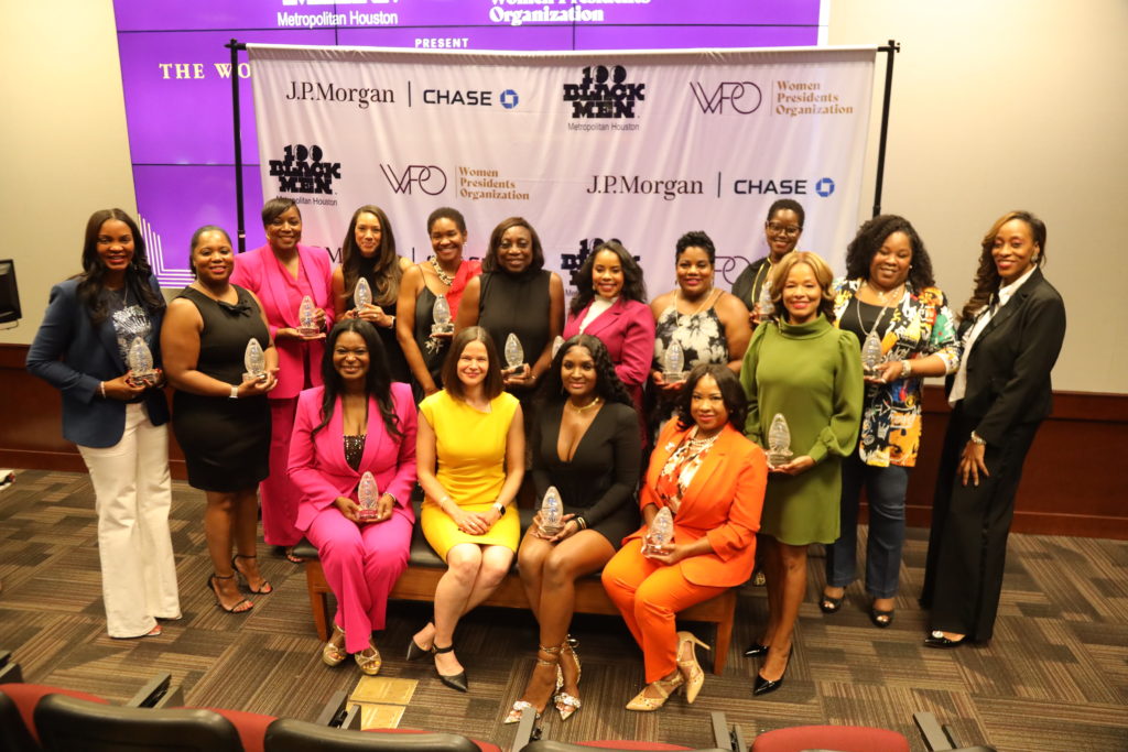 The 2022 Women of Color Achievement Awards honorees along with Danielle Davis and Camille Burns at the awards ceremony held at Texas Southern University. (Photo by Arion Smith)