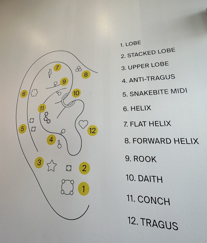 Choose from 12 different piercing spots.