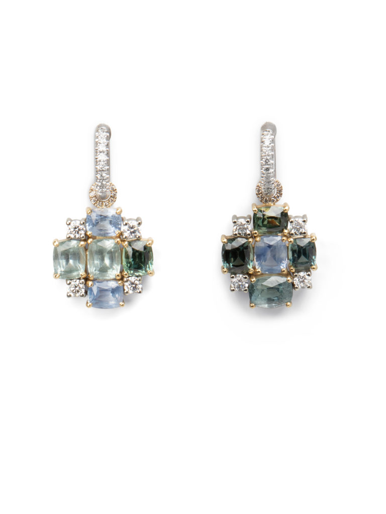Irene Neuwirth Gemmy Gem Multi-Sapphire White and Yellow Gold Drop Earrings