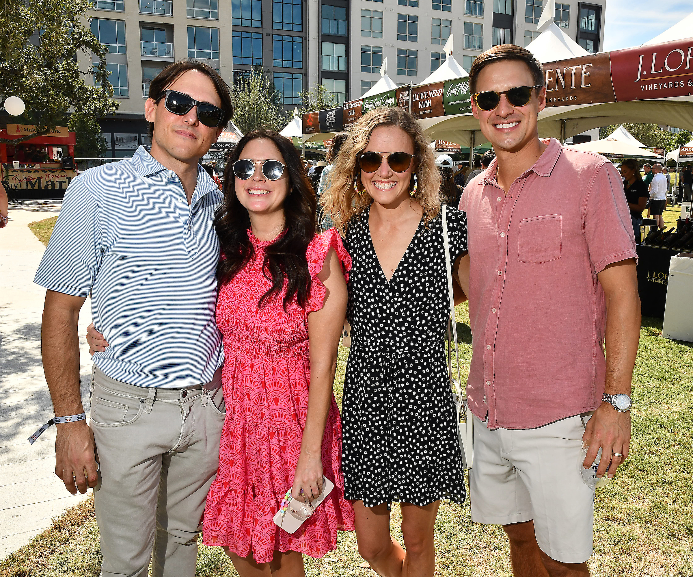 J.P. and Dani Garland with Emily and Bryce Jones at the first Chef for Farmers event at Autry Park Sunday Oct.02,2022. (Dave Rossman photo)