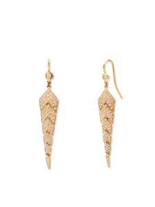 JACQUIE AICHE FULL PAVE SMALL FISHTAIL YELLOW GOLD EARRINGS
