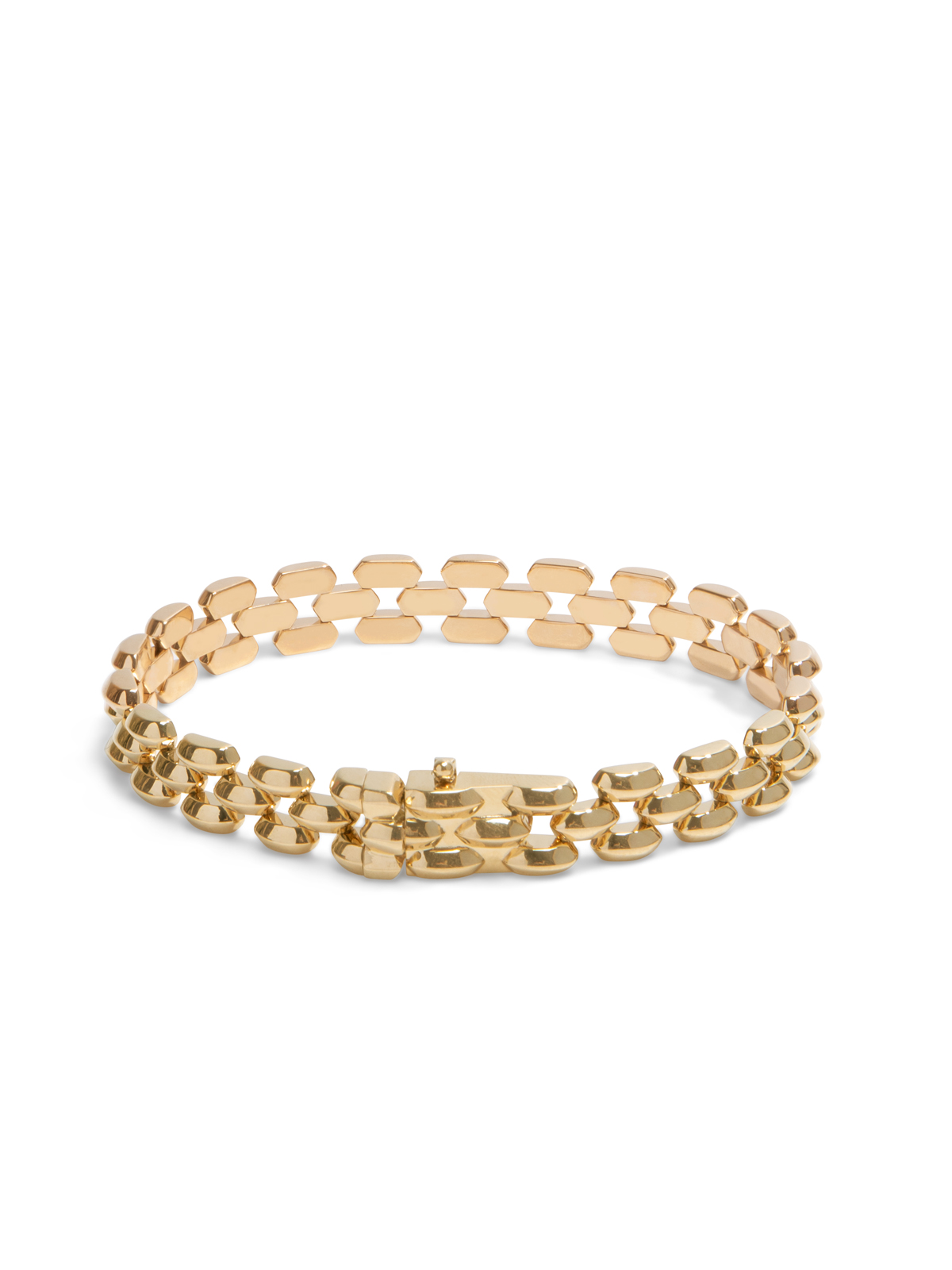 LIZZIE MANDLER THREE ROW CLEO YELLOW GOLD BRACELET