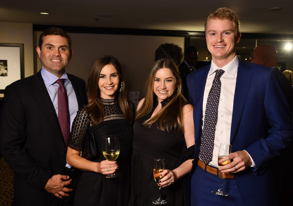 Nick & Jennifer Altman, Leah & Blake Nommensen at the T.J. Martell Foundations Best Cellars Dinner at the Hotel ZaZa. (Dave Rossman photo)