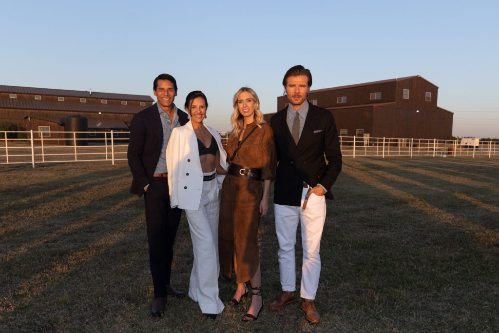 Nirav & Megha Tolia, Carolina Cucinelli, and Alessio Piastrelli in Texas in 2022 for the exclusive "Muse of the West" launch with Neiman Marcus. (Photo by Jason Sean Weiss and BFA Kaitlin Saragusa)