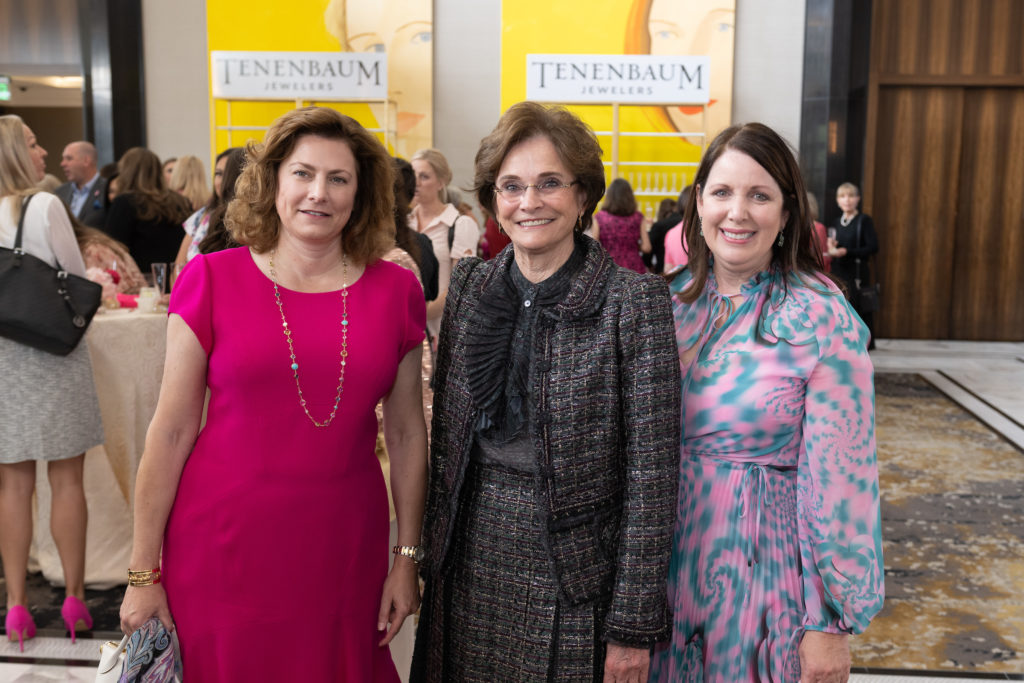 Olivia Corson, Bobbie Nau, Julie Roberts at the Memorial Hermann Foundation 'Razzle Dazzle' luncheon. (Photo by Wilson Parish)