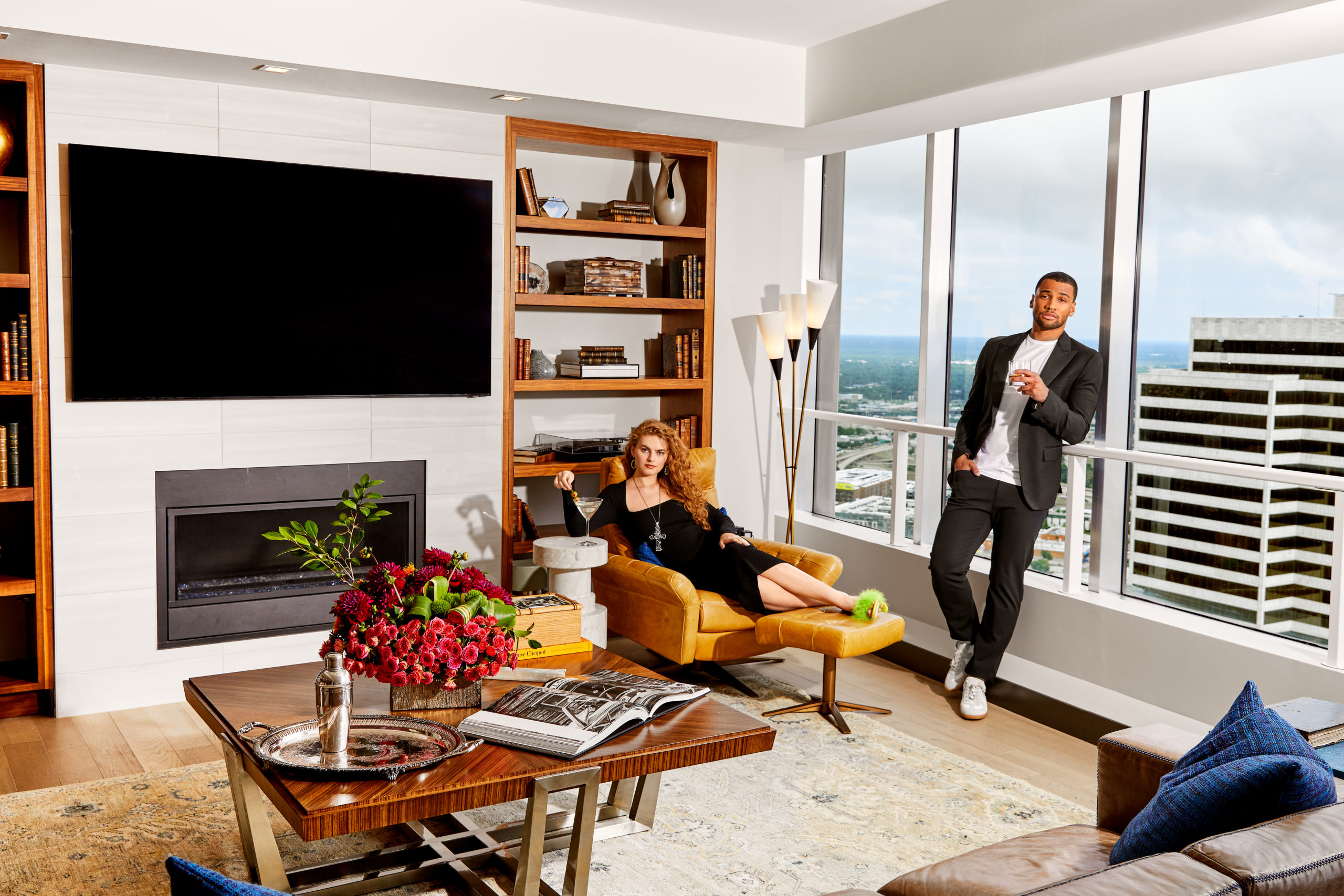 Penthouses at The National include gas fireplaces and complimentary subscriptions to Botanical Mix, The National's in-house floral service.
